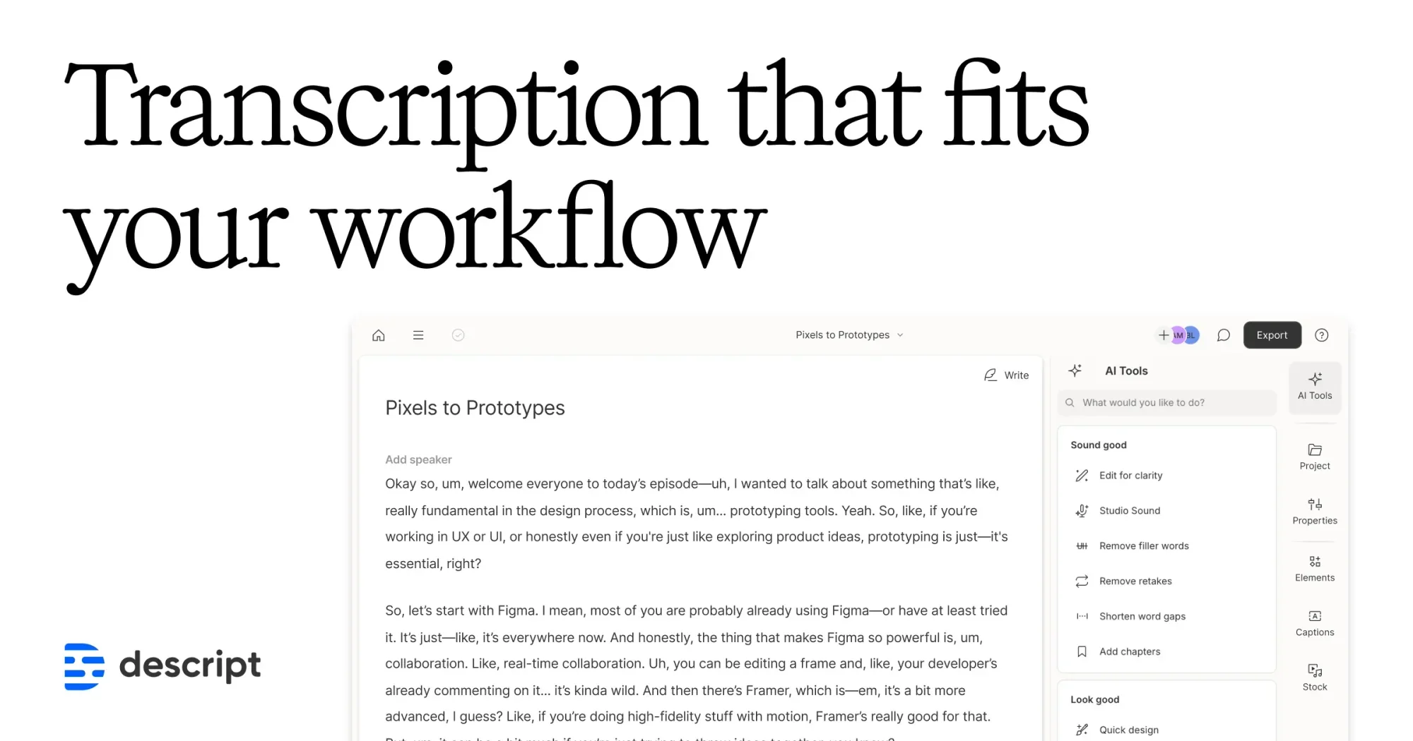 Descript Transcription AI
