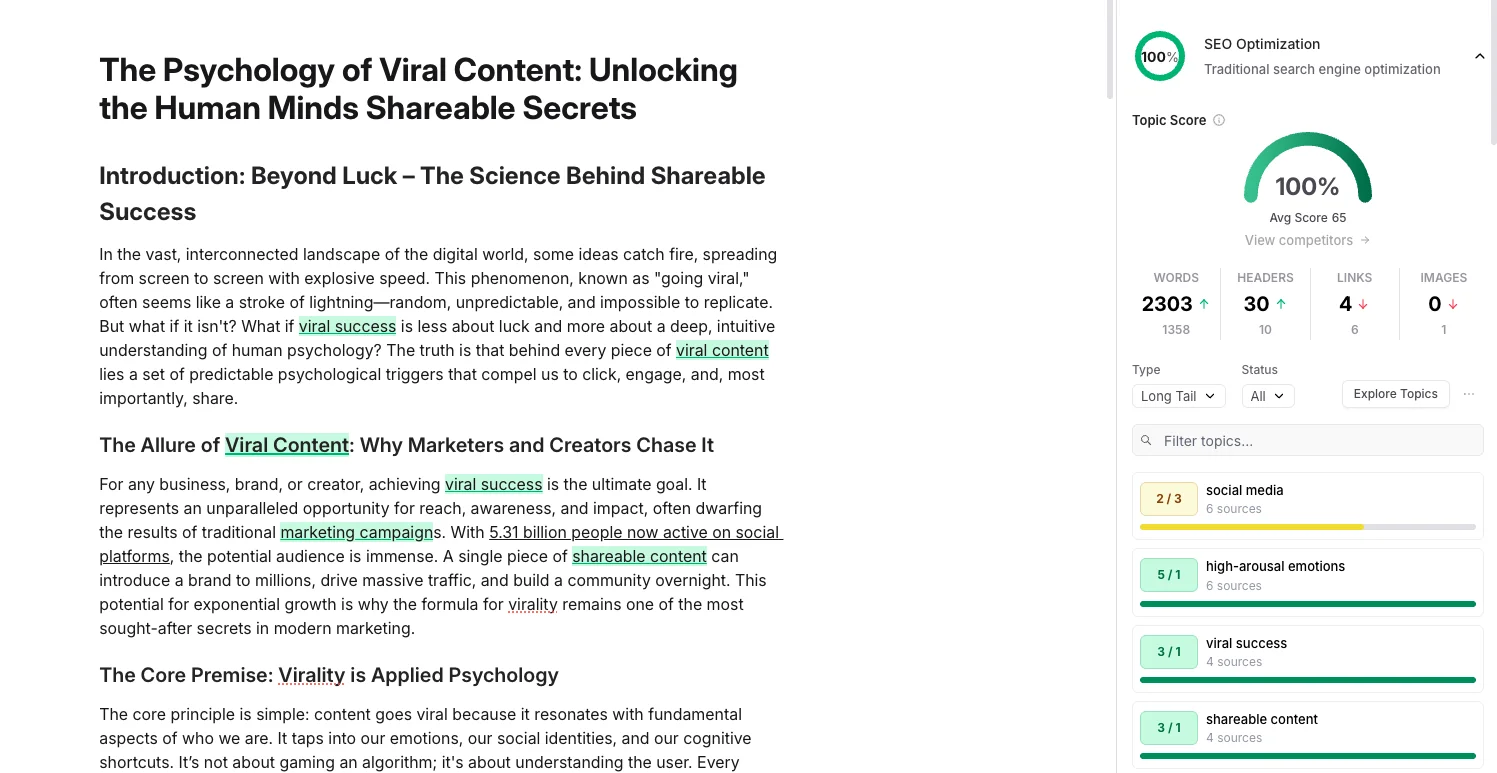 Frase AI SEO Content