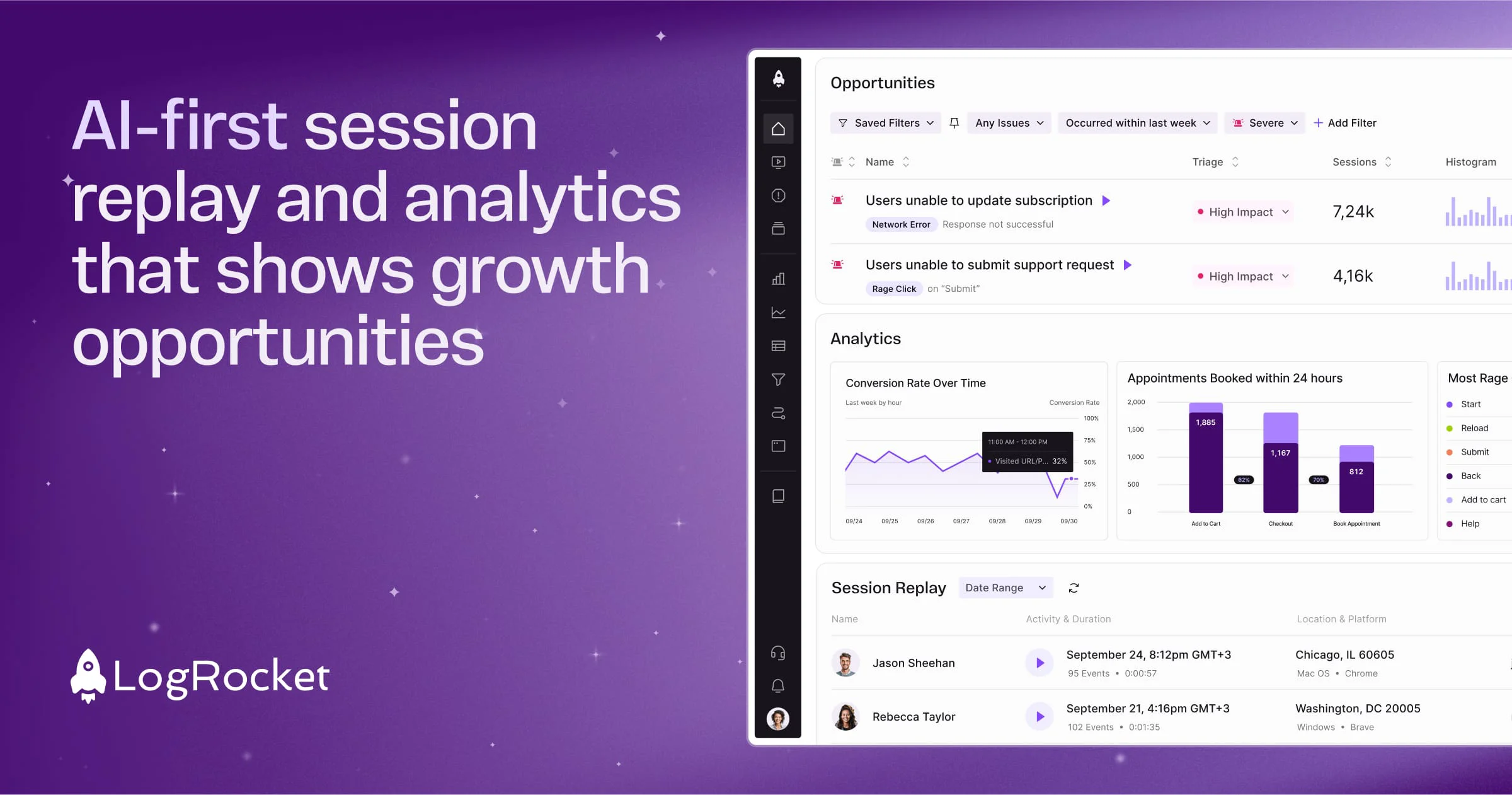 LogRocket AI Session