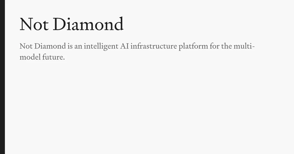 Not Diamond AI Router